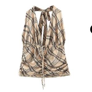 clueless inspired yellow plaid halter top